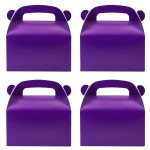 Oletx 30-Pack Dark Purple Party Favor Treat Boxes, Goodie Boxes, Gable Paper Gift Boxes with Handles. Perfect for Purple Birthday Party Baby Shower Decoration Supplies