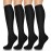 Aoliks Plus Size Black Compression Socks for Women & Men Wide Calf - Best Support for Athletic,Travel,Hiking(2XL)
