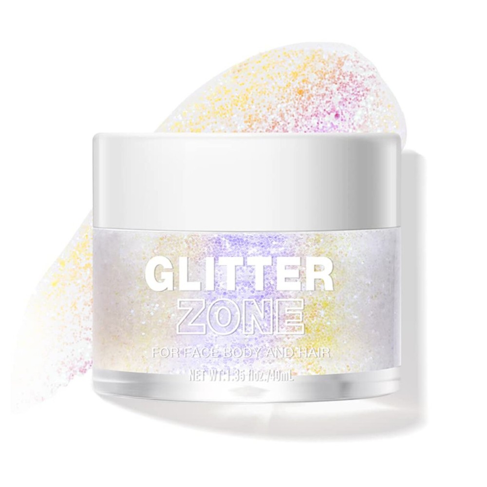 LANGMANNI Holographic Body Glitter Gel for Body, Face, Hair and Lip.Color Changing Glitter Gel Under Light. Vegan & Cruelty Free-1.35 oz (3 Neon Violet)