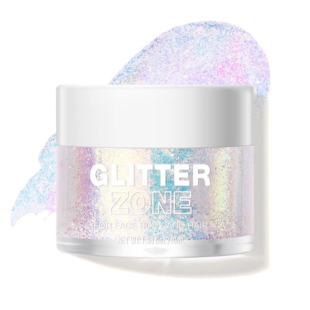 LANGMANNI Holographic Body Glitter Gel for Body, Face, Hair and Lip.Color Changing Glitter Gel Under Light. Vegan & Cruelty Free-1.35 oz (2 Sparkling Pink)
