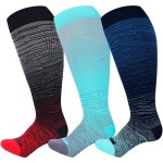LEVSOX Wide Calf Compression Socks for Women Men Plus Size 15-20 mmHg Extra Large Knee High Support Sock for Nurses Pregnant Travel