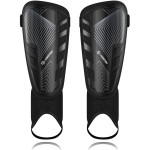 Upgraded Soccer Shin Guards for Kids Youth Adults, CE Certified AirsFish Shin Guard Sleeves Protection Gear for Boys Girls Soccer Games EVA Cushion Reduce Shocks and Injuries (Medium, Black)