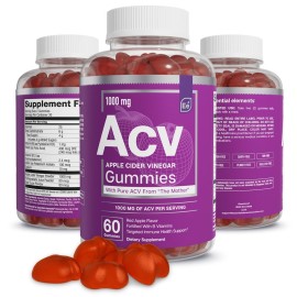 Essential Elements Apple Cider Vinegar Gummies from The Mother - 60 Count (3 Pack)