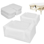 Uralili 200 Pieces Disposable Non Woven Massage Table Sheets Set Include 100 Pieces 31x71 Inches Soft Massage Bed Sheet & 11x14 Inches Face Cradle Covers For Massage Beauty Salon -White