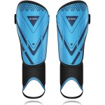 Upgraded Soccer Shin Guards for Kids Youth Adults, CE Certified AirsFish Shin Guard Sleeves Protection Gear for Boys Girls Soccer Games EVA Cushion Reduce Shocks and Injuries (Blue-XXS)
