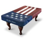 BEARCOVER Pool Table Cover, Waterproof Indoor/Outdoor Heavy Leatherette Pool Table Accessories, Billiards Accessories for Protecting Felt, 7/8/9 Feet Fitted Billiard Covers Red & Blue(8FT/OG.)