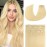 Aison Blonde Clip in Hair Extensions Real Human Hair 70G Bleach Blonde 100% Remy Human Hair Soft Silky Straight 7pcs 16clips One Pack (18 Inch 613)