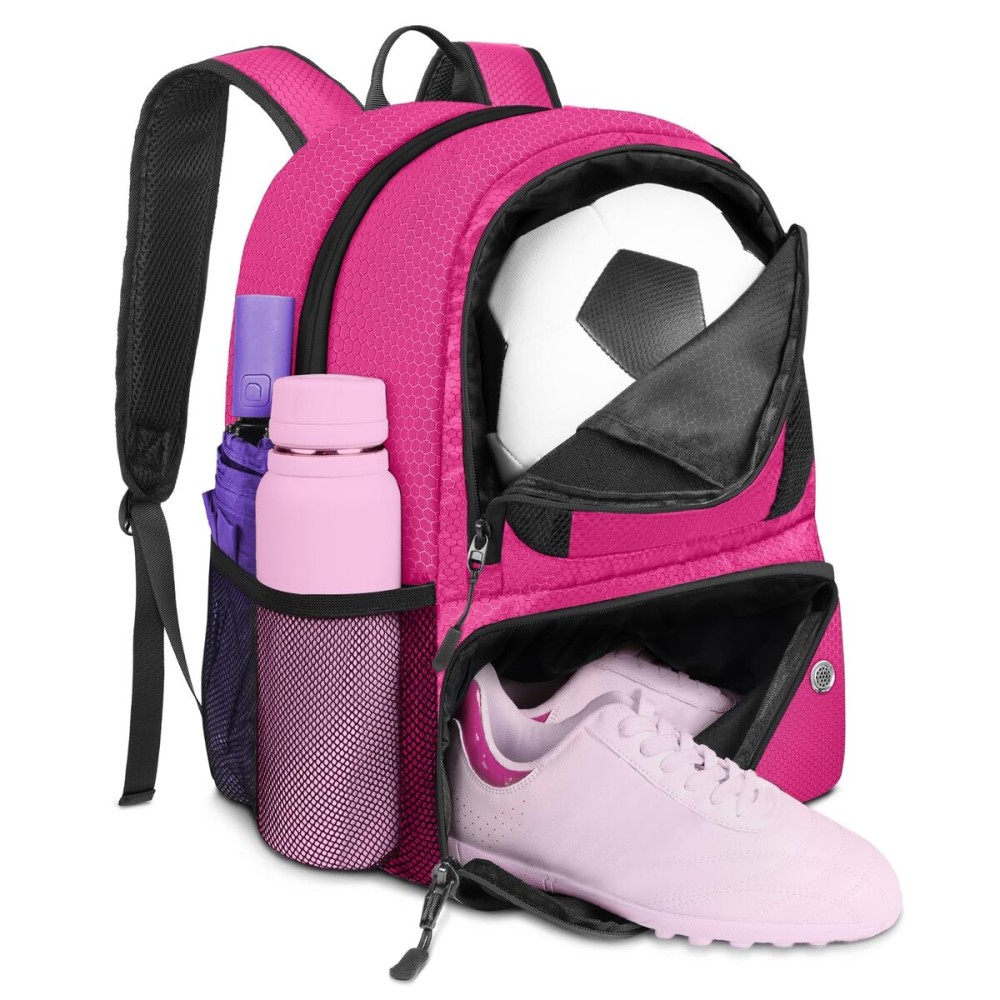 YOREPEK Soccer Backpack, Lightweight Soccer Bag with Ball Holder for Mens Womens, Water resistant Sport Equipment Bags Fit Basketball Volleyball Football Accessories to Match Training