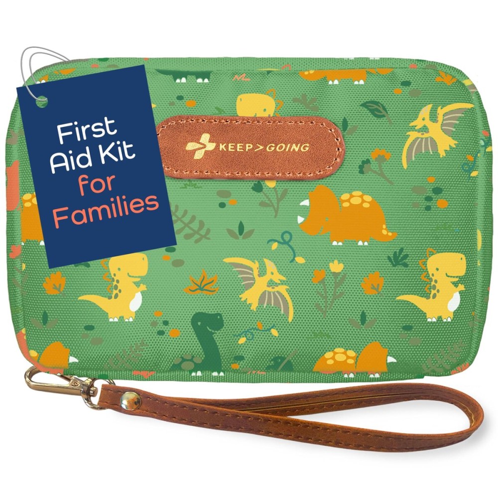 KeepGoing Travel First Aid Kit for Kids - 130 Pc. for Car, Home, Purse, Diaper Bag & Backpack with Latex-Free Bandages - Mini First Aid Kit Travel Size TSA-Approved