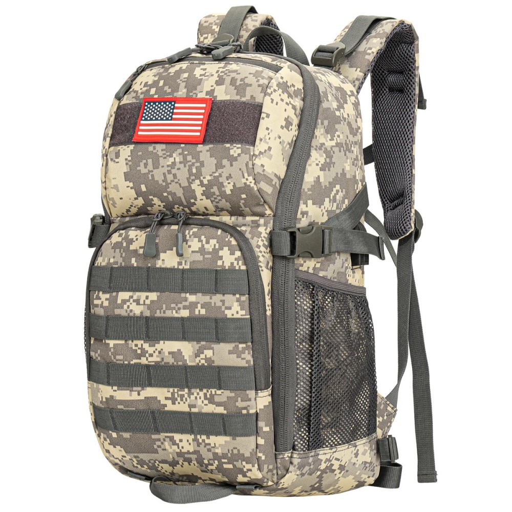 outdoor plus Camo Backpack,Military Boys Backpack for School with USB Port,30l Small Tactical Backpack for Outdoor Travel Camping Waterproof