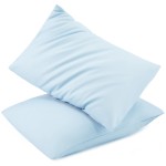 TILLYOU Toddler Pillowcase 2 Pack with Envelope Closure,13 x 18 Silky Soft Microfiber Travel Kids Pillowcase for Boys and Girls,Aqua Blue