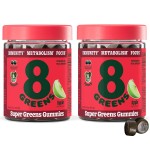 8Greens Supergreens Gummies | Super Greens Powder Superfood Gummy for Metabolism, Immunity & Focus, Digestive Health Enzymes, Organic: Chlorella, Spirulina, Aloe Vera, Apple Flavor, 100 Count