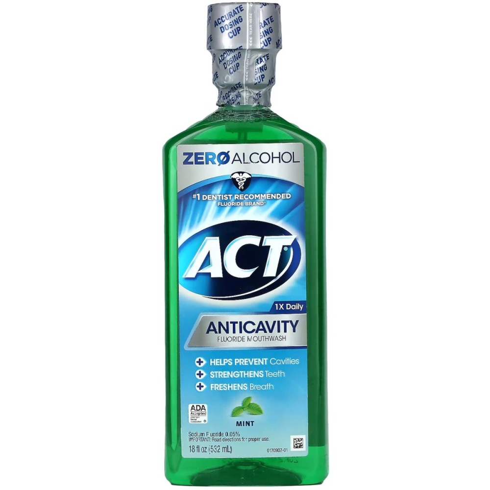 Act Anticavity Fluoride Mouthwash Mint 18 fl oz (Pack of 2)