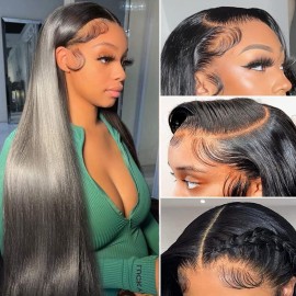 GARAXIS Straight Lace Front Wigs Human Hair Pre Plucked 13x4 Lace Front Wigs 150% Density HD Lace Front Wigs Brazilian Virgin Human Hair Wigs No Tangle No Shedding Triple Lifespan 3X 26 Inch
