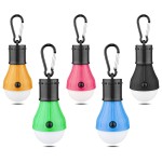 LED Camping Tent Lantern, Portable Outdoor Waterproof Emergency Light Bulb, Battery Powered with Clip Hook, Super Bright, for Hiking, PartyCamping, Fishing, Power Failure (5 Packs, Multi-Color)