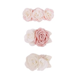 Flower Hair Clips Set-Cherrboll 3pcs Floral Hair Bow Accessories for Baby Girl Toddles Teen Gifts