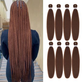 Liang Dian Pre Stretched Braiding Hair Ombre 30 Inch 8 Packs Synthetic Crochet Braids Hot Water Setting Professional Soft Yaki Texture Synthetic Hair Extensions(30 Inch 30)