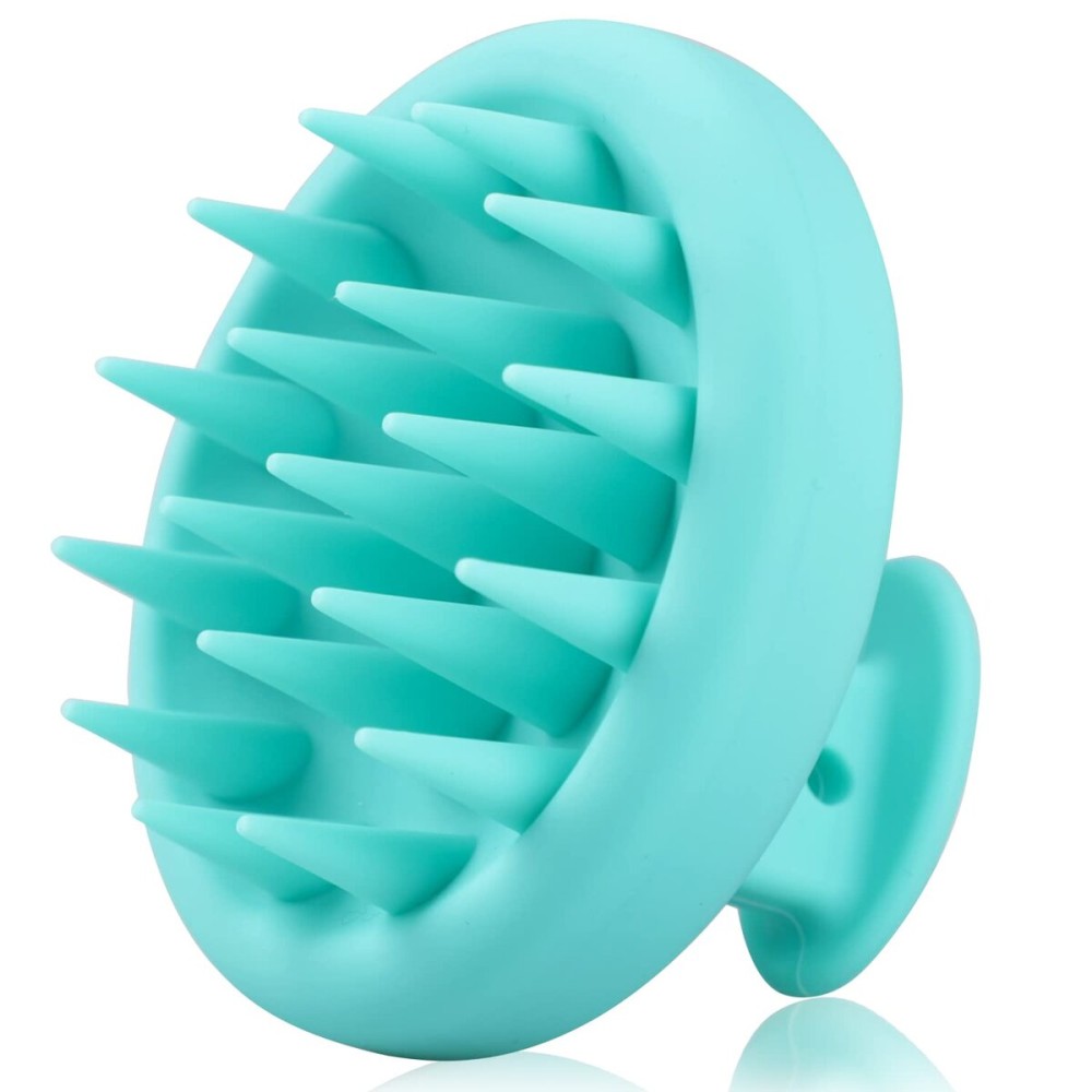 BEAUTLOHAS Silicone Scalp Massager Shampoo Brush, Shower Scrubber with Soft Bristles, Hair Growth & Dandruff Treatment, Wet/Dry Hair Massager for All Hair Types (Green)