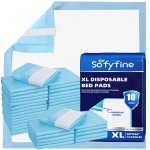 SOFYFINE Bed Pads with Adhesive Strip 30x36 Thicken Elderly Adults Incontinence Underpads Disposable,Heavy Duty Absorbent Chucks Waterproof,XL Extra Large Puppy Pee Training Pad[10 Pads]