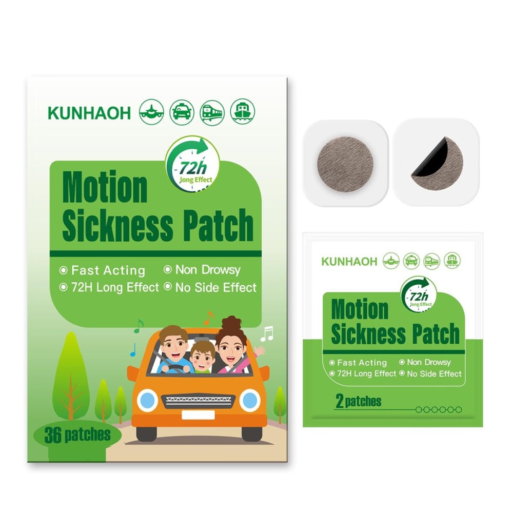 (2026 New) Motion Sickness Patches Non-Drowsy, 100% Natural Motion Sickness Patch(Efficient- Lasts 72 Hours)-for Car Airplane Ship Altitude Sickness(Travel Essentials)-for Adults and Kids(36 Count)