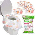 Potty Shields Toilet Seat Covers Disposable (20 pk, Dinosaurs) - XL Waterproof Toilet Cover for Toddlers, Kids & Adults - Portable & Individually Wrapped for Travel, Potty Training, Public Restrooms