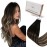 Hetto Tape in Hair Extensions Human Hair Ombre Tape ins Hair Extensions Real Human Hair Balayage Black to Medium Blonde with Blonde Tape in Extension 18 Inch 50g 20pcs