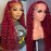 Bugtum 99j Burgundy Lace Front Wigs Human Hair Deep Wave 13x4 Hd Lace Frontal Wigs for Black Women Glueless Wigs Human Hair Pre Plucked Deep Curly Wet and Wavy Red Colored Lace Front Wig (26 Inch)