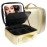 MOMIRA Travel Makeup Bag Cosmetic Bag Makeup Organizer Bag with Lighted Mirror, Adjustable Brightness in 3 Color Scenarios, Waterproof Makeup Train Case, Gift for Women - Golden