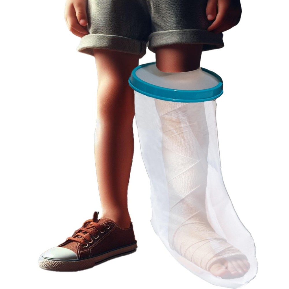 Tideshake - 100% Waterproof Kid Leg Cast Cover for Showering, Reusable Kid Short Leg Cast Protector, Cast Covers for Shower Leg, Cast Bag for Shower, Cast Cover for Showering Foot (18inch)