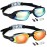 LOCONHA Swim Goggles, 2 Pack Swimming Goggles Anti Fog No Leaking For Adult Women Men Youth (Aqua & Light Orange)