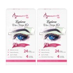 Beauty7 Wax Strips Kit for Sensitive Skin, Facial Hair Removal for Eyebrow, Lip, 24 Strips & 4 Calming Oil Wipes, At Home Waxing for Women