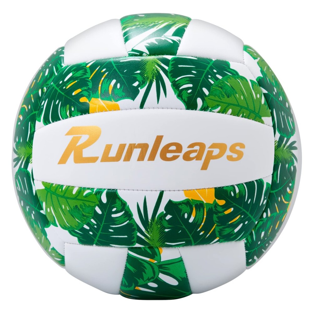 Runleaps Volleyball, Waterproof Indoor Outdoor Volleyball for Beach Game Gym Training, Official Size 5 (Green)