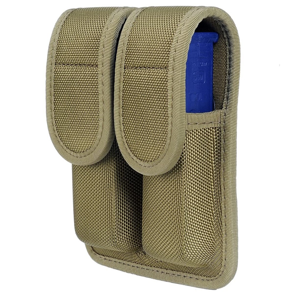 TAFTACFR Molded Double Mag Pouch Holster with Double and Single Stack Magazines .380, 9mm & 40 Cal for S&W M&P Ruger Glock Walther H&K