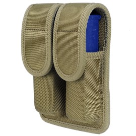 TAFTACFR Molded Double Mag Pouch Holster with Double and Single Stack Magazines .380, 9mm & 40 Cal for S&W M&P Ruger Glock Walther H&K