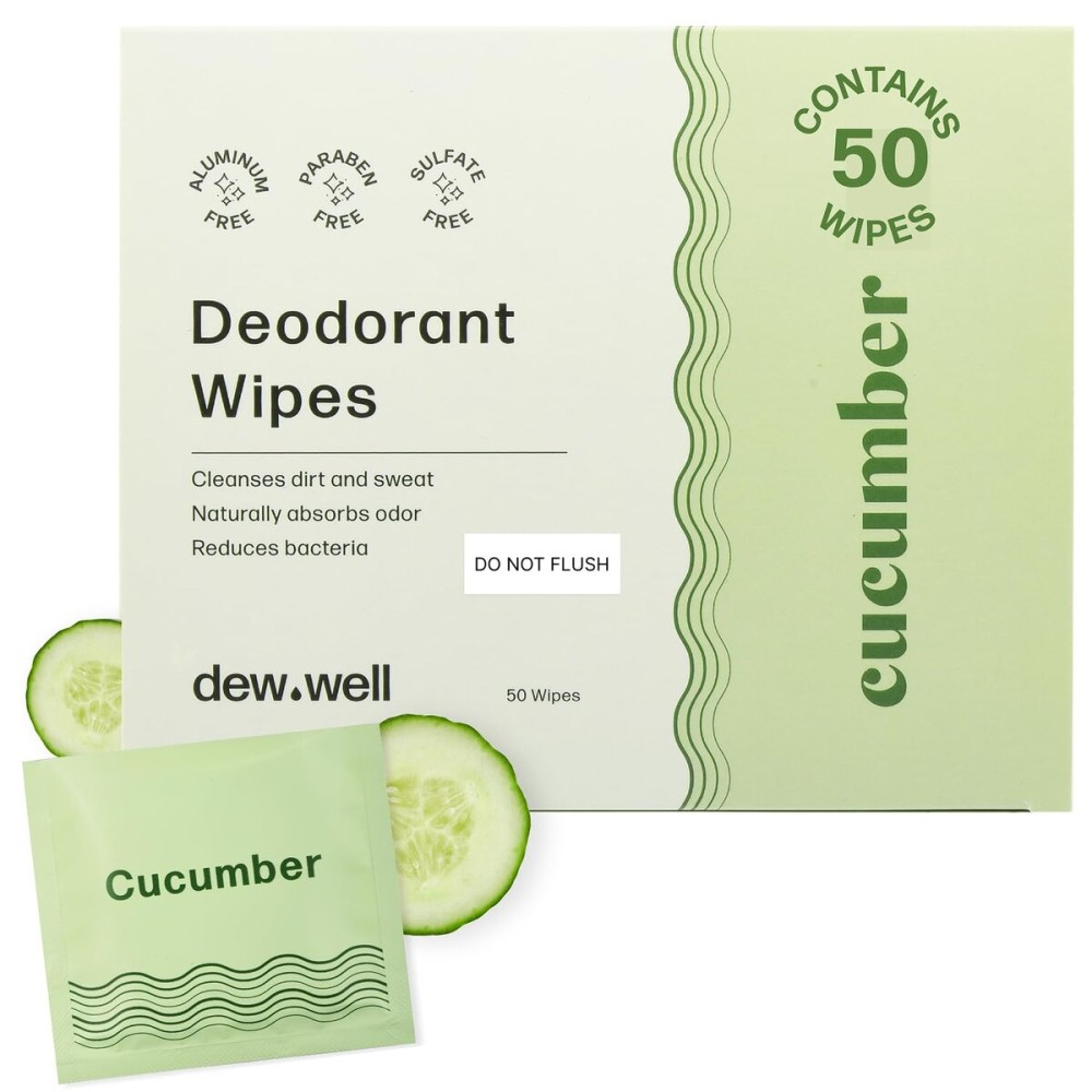 Dew Well Refreshing Deodorant Wipes, Refresh Body Deodorant Wipes, A Fresh Start When Youre On the Go, Aluminum, Paraben, and Sulfate Free, Variety Pack (Tea Tree, Eucalyptus, Jasmine)