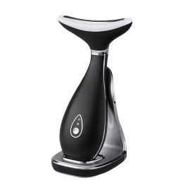 VRAIKO Lily Neck Face Massager, Face Sculpting Tool, Skin Rejuvenation Device with Thermal, Triple Action LED and Vibration, for Anti-Aging, Lifting and Tightening Sagging Skin (Frosted Black)