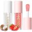 LANGMANNI Lip Oil,No-Sticky Gloss Lip Balm Lip Care,Fruit Flavoured Lip Oil For Dry Lip\'s Moisturizing Hydrating And Nourishing (Strawberry+Coco)