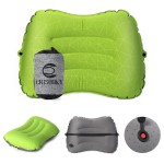 Crisonky Camping Pillow - Inflatable Pillow - Travel Pillows for Backpacking & Airplane, Lumbar Support 2.0 Blow Up Pillow, Ultralight Compressible, Comfortable, Ergonomic Pillows (Light Green)