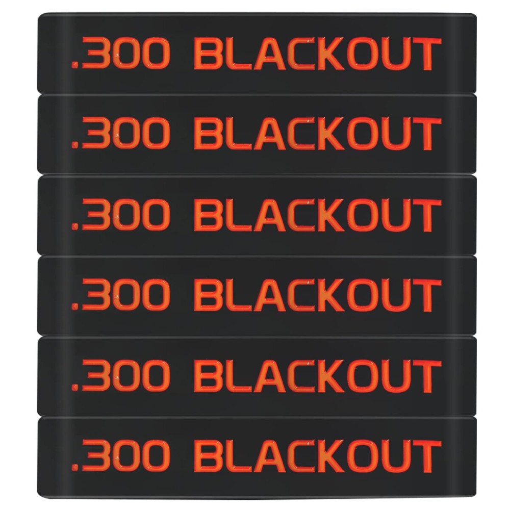 Aolamegs 300 Blackout Magazine Marking Band, 6 Pack .300 BLK Magazine Caliber Bands (Black-Orange)