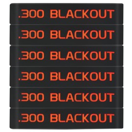 Aolamegs 300 Blackout Magazine Marking Band, 6 Pack .300 BLK Magazine Caliber Bands (Black-Orange)