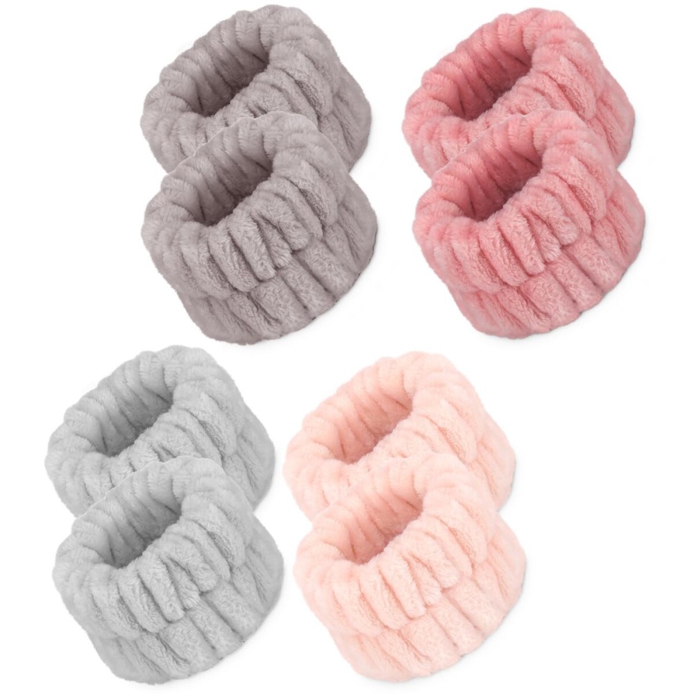 8 Pcs Spa Wrist Bands - Absorbent Microfiber Wristbands for Bathing, Prevent Water Spilling Down Your Arms