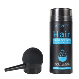 ALIVER Hair Fibers for Thinning Hair for Women & Men, Extra Spray Applicator, Black, 27.5 Gr Hair Powder Bald Spot Cover Up, Instantly Hair Filler, Undetected & Natural