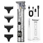 Fannas Hair Clippers for Men, Professional Hair Trimmer Barber Cordless Zero Gapped Hair Clippers with LCD Display, Mens Gifts Beard Trimmer T Liners Shavers Edgers Clipper for Hair Cutting - Silver