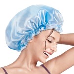 Aquior Shower Caps, Reusable Shower Cap for Women, Double Layer Waterproof Hair Cap, Large Size for All Hair Lengths,for Girls Spa Home Salon Use (Pink Cloud)