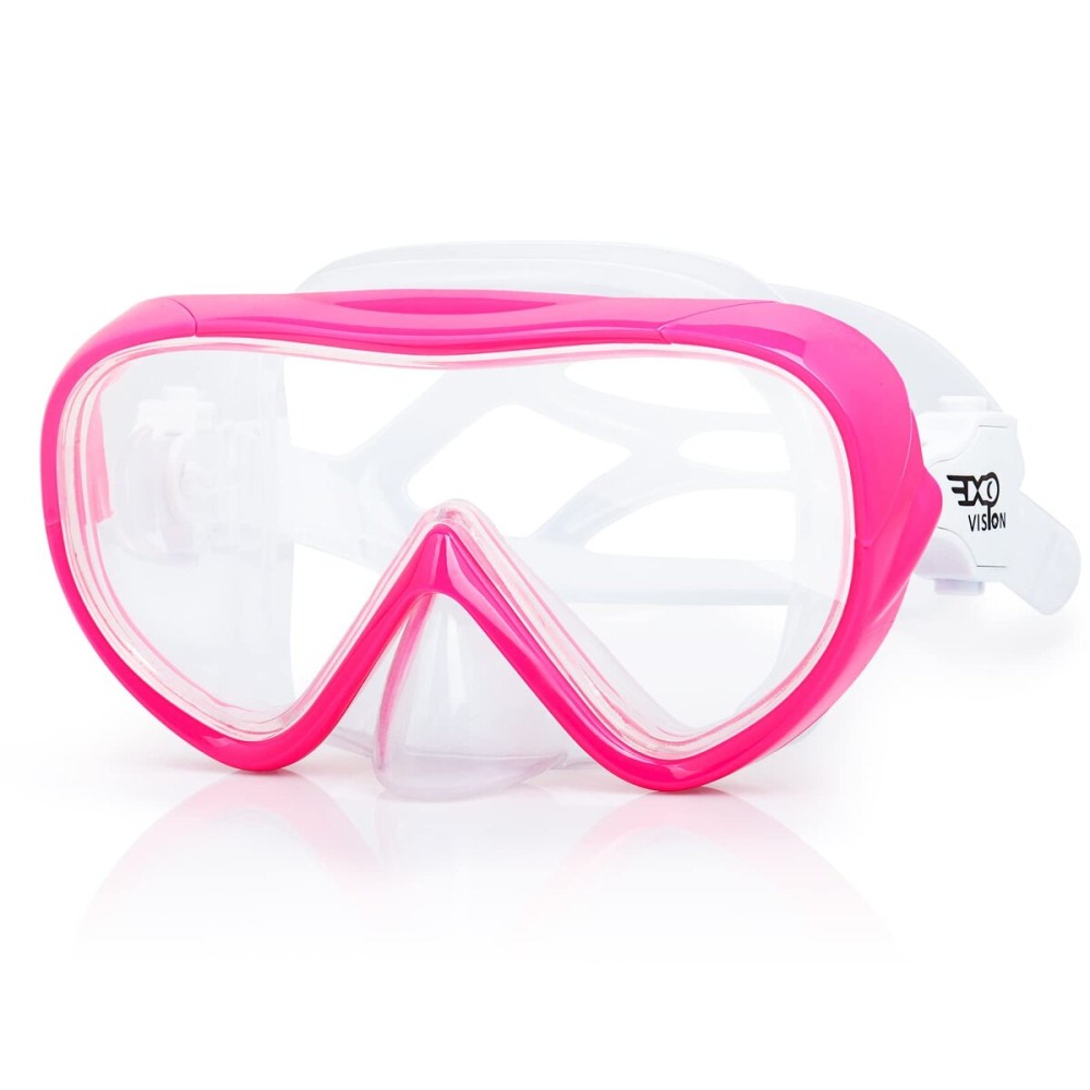 Kids Swim Mask 180 Snorkel Diving Mask, Anti-Fog Child Swim Goggles with Nose Cover No-Leak Swimming Goggles Anti-Shattered Lens for Youth 4-15 (Pink)