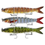 Fishing Lures Multi Jointed Fish Fishing Kits, Slow Sinking Lifelike Swimbaits Crankbaits Hard Baits Lure Set, Fishing Gear for Bass Trout Pike Walleye, Freshwater Saltwater Predator Bait