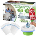 Commode Liners with Absorbent Pads - 100 Bedside Commode Liners & Pads - Portable Toilet Bags for Porta Potty & Camping - No More Days Washing The Bucket of The Commode Chair for Toilet with Arms