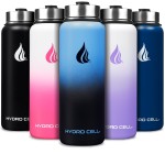 HYDRO CELL Stainless Steel Insulated Water Bottle with Straw - For Cold & Hot Drinks - Metal Vacuum Flask with Screw Cap and Modern Leakproof Sport Thermos for Adults (Blue/Black 40oz)