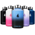 HYDRO CELL Stainless Steel Insulated Water Bottle with Straw - For Cold & Hot Drinks - Metal Vacuum Flask with Screw Cap and Modern Leakproof Sport Thermos for Adults (Blue/Black 64oz)