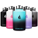 HYDRO CELL Stainless Steel Insulated Water Bottle with Straw - For Cold & Hot Drinks - Metal Vacuum Flask with Screw Cap and Modern Leakproof Sport Thermos for Adults (Teal/Black 64oz)